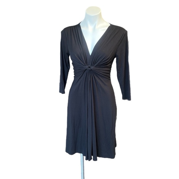 New York & Company Knot Front Black Shift Dress Small - Picture 1 of 4